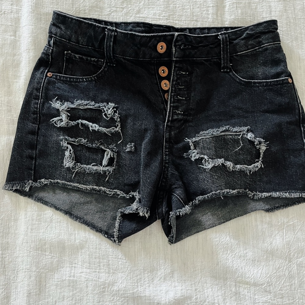 Black denim shorts. Size 5 but fits like size 2